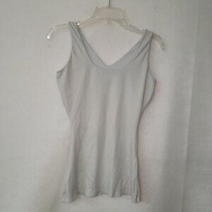 Shaping Tank Womens S/M‎ Silver Reversible V-Neck/Scoop Neck